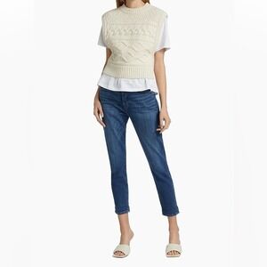 7 For All Mankind Josefina Boyfriend Jeans Women's 31‎ Medium Wash Stretch
